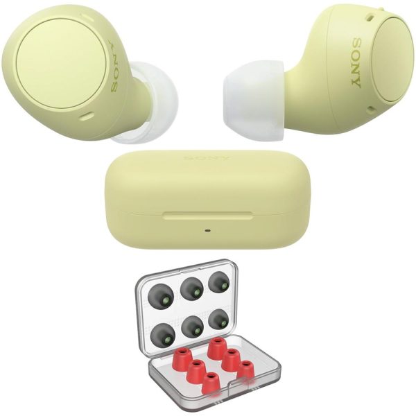 Sony WF-C510 Truly Wireless Earbuds, Yellow Bundle with Deco 6 Pairs of Earbud Tips Sale