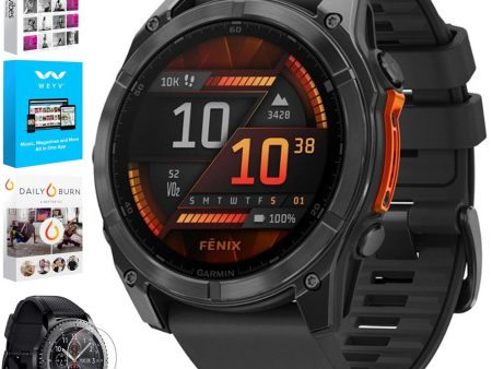 Garmin Fenix 8 51 mm, AMOLED Slate Gray with Black Silicone Band + Fitness Bundle For Cheap