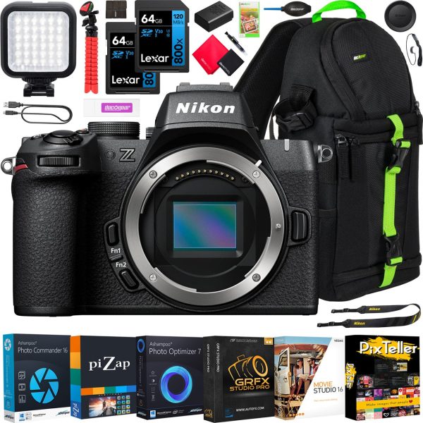 Nikon Z50II Mirrorless Camera 4K DX Body Kit + Backpack + LED & Accessories Bundle For Cheap