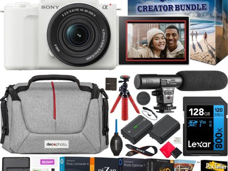 Sony ZV-E10 II Mirrorless Camera White + 16-50mm OSS II Zoom Lens Kit Creator Bundle Cheap