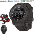 Garmin Instinct Crossover Solar Rugged Hybrid Smartwatch, Graphite + Accessories Bundle For Discount