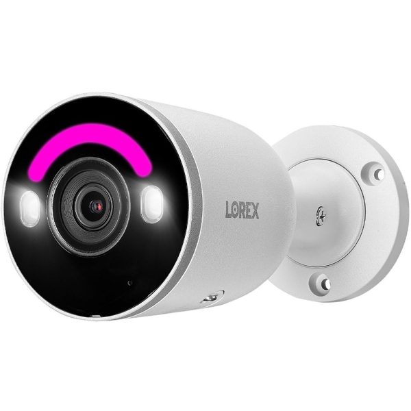 Lorex 4K Security Lighting Deterrence Bullet AI PoE IP Wired Camera Refurbished Fashion