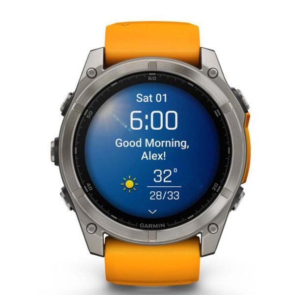 Garmin 010-02905-10 Fenix 8 51 mm, AMOLED Sapphire, Titanium + Fitness Bundle For Sale