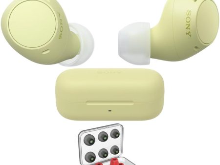 Sony WF-C510 Truly Wireless Earbuds, Yellow Bundle with Deco 6 Pairs of Earbud Tips Sale