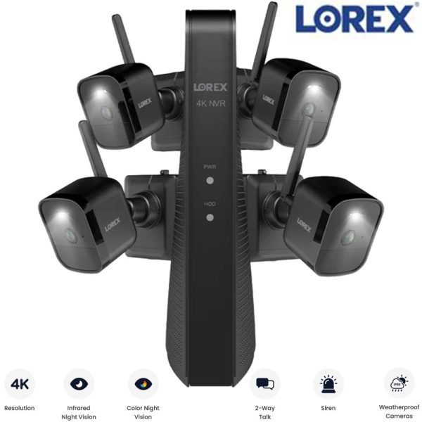 Lorex 4K NVR System with Battery-Operated Camera Black Refurbished For Sale