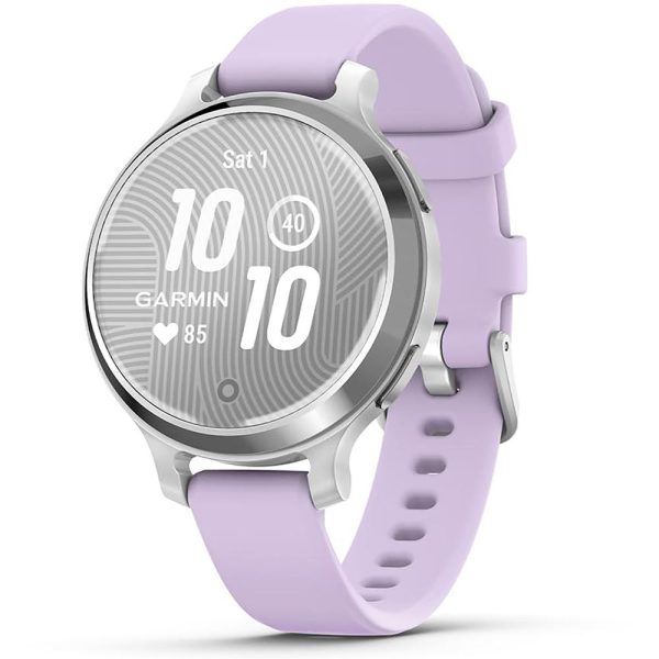 Garmin Lily 2 Active Smartwatch Silver w  Purple Silicone Band + Towel and Light For Cheap