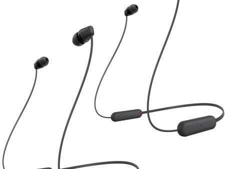 Sony WI-C100 Wireless In-Ear Headphones 2-Pack Bundle (Black) Online Hot Sale