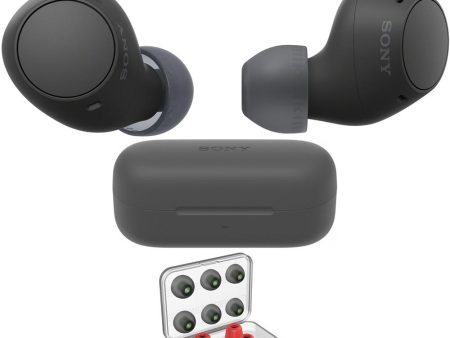 Sony WF-C510 Truly Wireless Earbuds, Black Bundle with Deco 6 Pairs of Earbud Tips Fashion