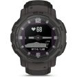 Garmin Instinct Crossover Solar Rugged Hybrid Smartwatch, Graphite + Accessories Bundle For Discount