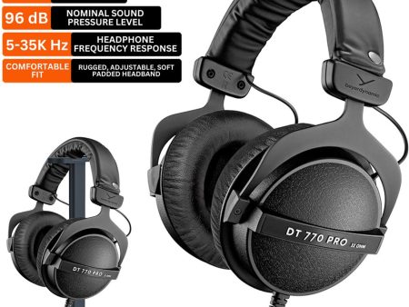 BeyerDynamic DT 770 PRO Closed Dynamic Studio Headphones, 32 Ohms Bundle with Stand Sale