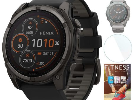 Garmin Fenix 8 51mm Solar Sapphire Gray with Fitness Suite & Screen Protector Online Hot Sale