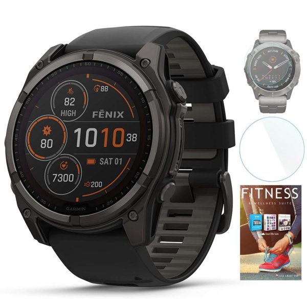 Garmin Fenix 8 51mm Solar Sapphire Gray with Fitness Suite & Screen Protector Online Hot Sale