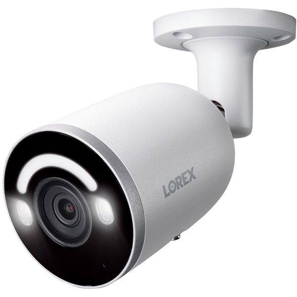 Lorex 4K Security Lighting Deterrence Bullet AI PoE IP Wired Camera Refurbished Fashion