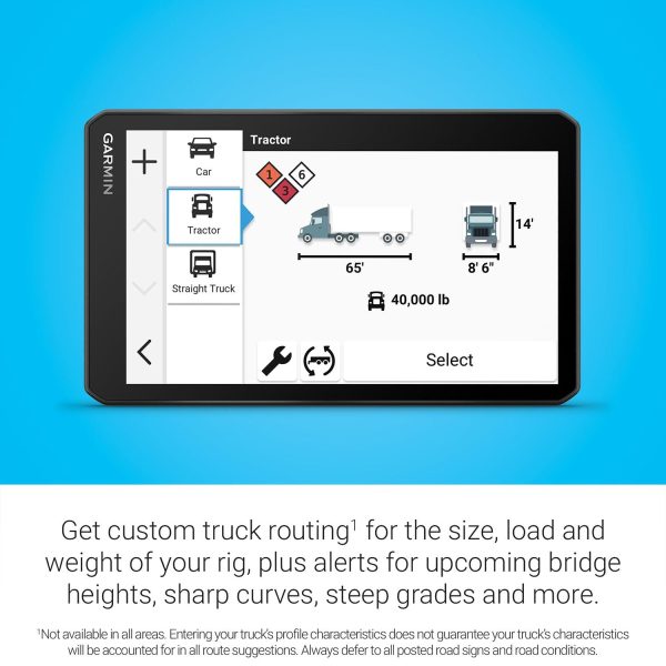 Garmin dezl OTR720 7  GPS Truck Navigator, Custom Truck Routing, Satellite Imagery Hot on Sale