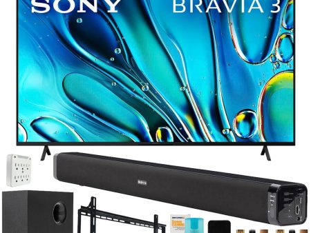 Sony BRAVIA 3 K65S30 65  4K HDR LED TV (2024) with Deco Gear Home Theater Bundle For Sale