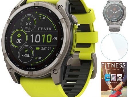 Garmin Fenix 8 51mm Solar Sapphire Titanium + Fitness Suite & Screen Protector Online Hot Sale