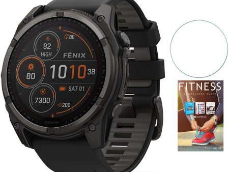 Garmin Fenix 8 47 mm Solar Sapphire Gray with Fitness Suite & Screen Protector For Sale