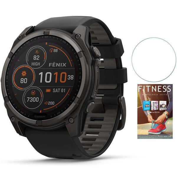 Garmin Fenix 8 47 mm Solar Sapphire Gray with Fitness Suite & Screen Protector For Sale