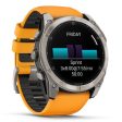 Garmin 010-02905-10 Fenix 8 51 mm, AMOLED Sapphire, Titanium + Fitness Bundle For Sale