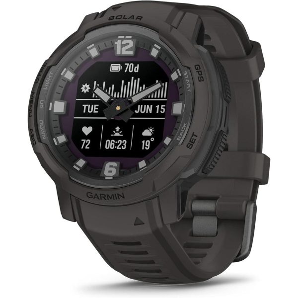 Garmin Instinct Crossover Solar Rugged Hybrid Smartwatch, Graphite + Accessories Bundle For Discount