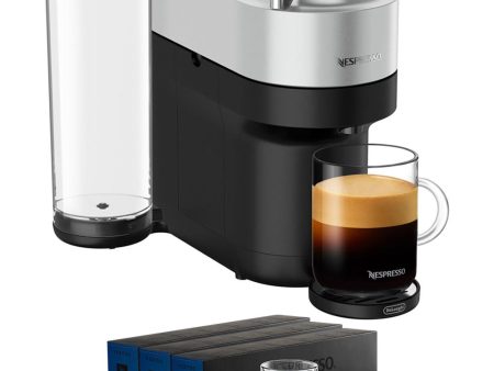 Nespresso Vertuo Pop+ Deluxe Espresso Machine (Silver) w  Diavolitto Capsules 30-Pack Hot on Sale