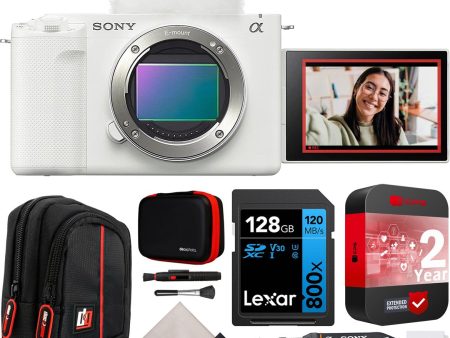 Sony ZV-E1 Full Frame Mirrorless Vlog Camera Body White + Extended Warranty Bundle For Sale