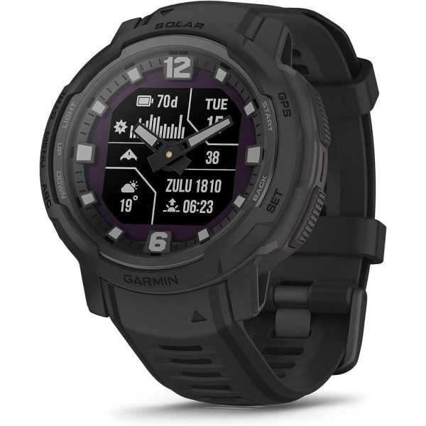 Garmin Instinct Crossover Solar Tactical Hybrid Smartwatch, Black w  Fitness Bundle Cheap